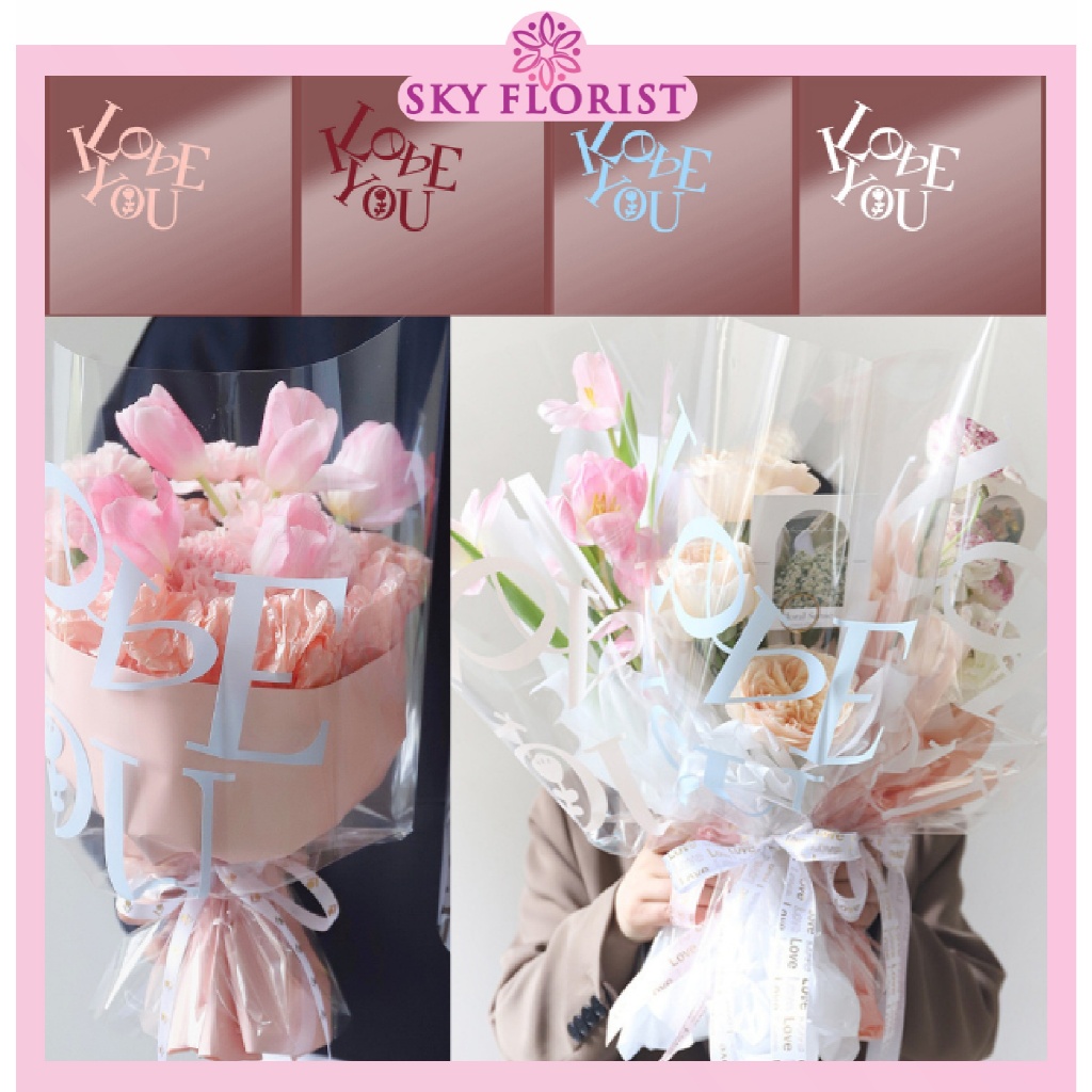 

Flower Wrapping Paper Cellophane Bening Kertas Buket Bunga Transparant Waterproof KB59