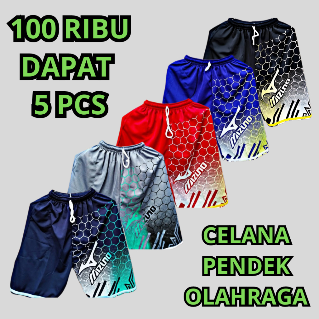 100 Ribu Dapat 10 Pcs Celana Pendek Olahraga Pria Celana Futsal Sport Football Running