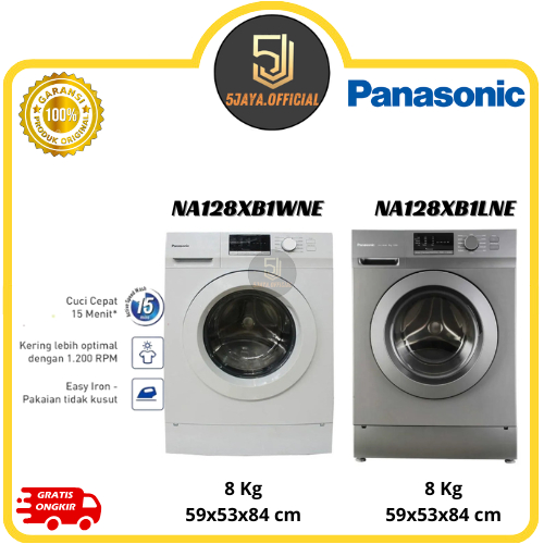 Mesin Cuci Panasonic Front Loading 8KG - NA128XB1WNE/NA128XB1LNE Panasonic