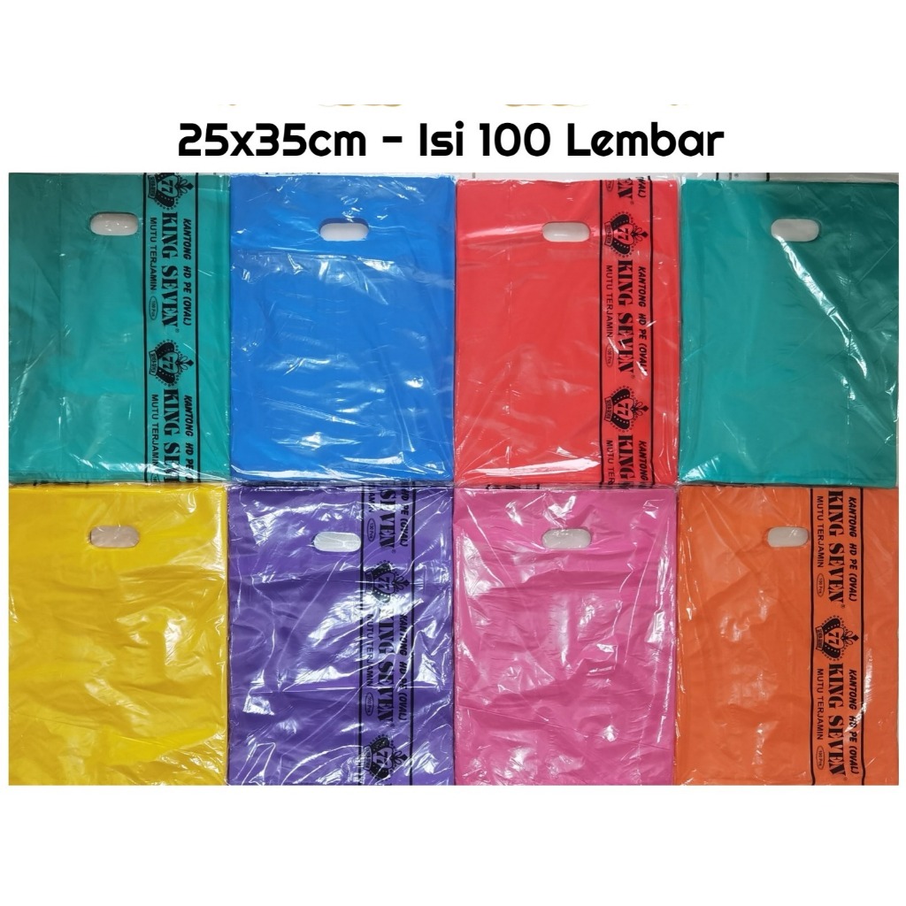 Kantong Plastik Oval Polos KING SEVEN UK. 25x35cm ( isi 100lembar ) Warna Random