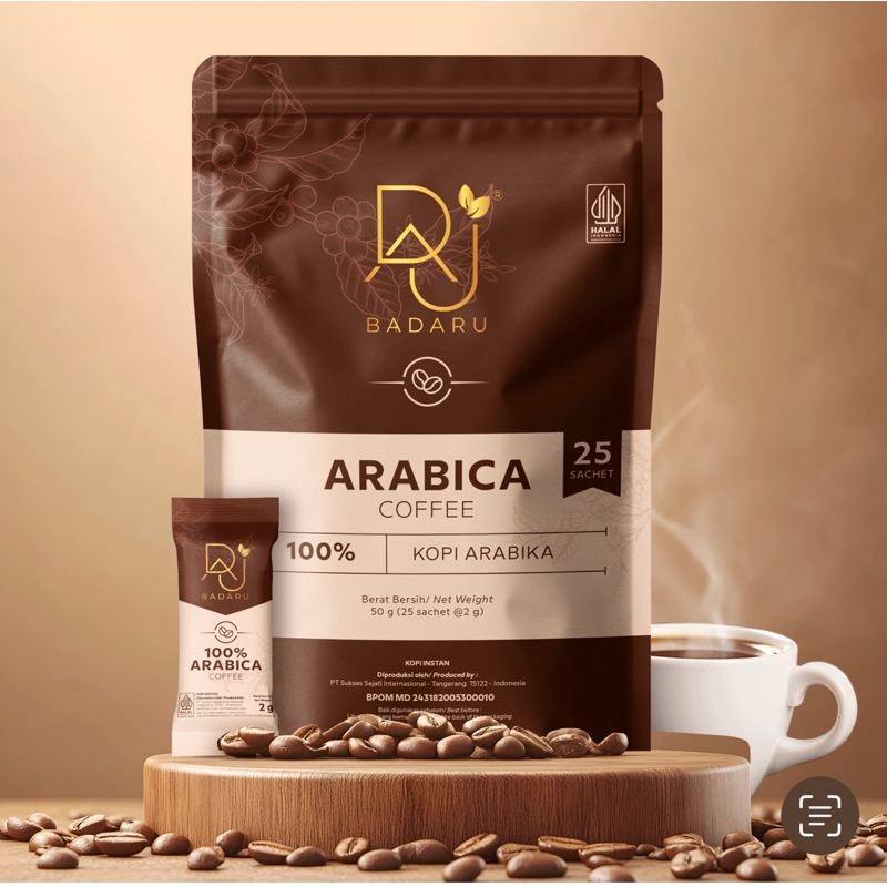 KOPI BADARU isi 25 sachet KOPI ARABIKA ESPRESSO INSTAN TANPA AMPAS