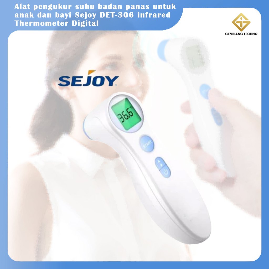 Alat pengukur suhu badan panas untuk anak dan bayi Sejoy DET-306 infrared Thermometer Digital JunDW