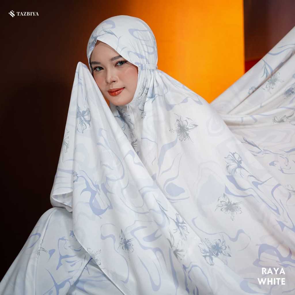 tazbiya premium mukena raya | mukena putih tazbiya| mukena white tazbiya| mukena putih premium