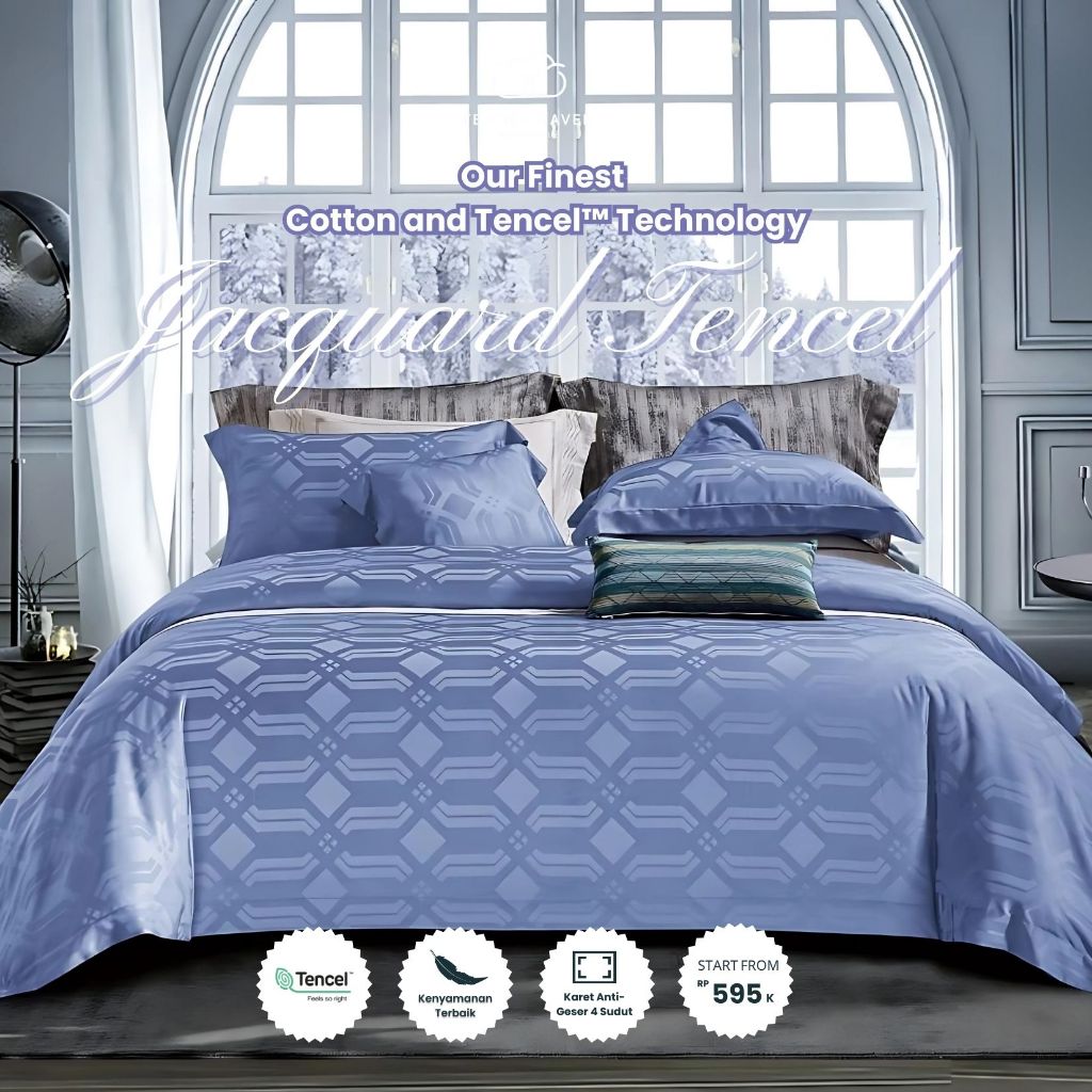 Sprei dan BedCover Jacquard Sutra Serat Bamboo Original 80s | Sprei KingKoil Sutra Emboss tinggi 40