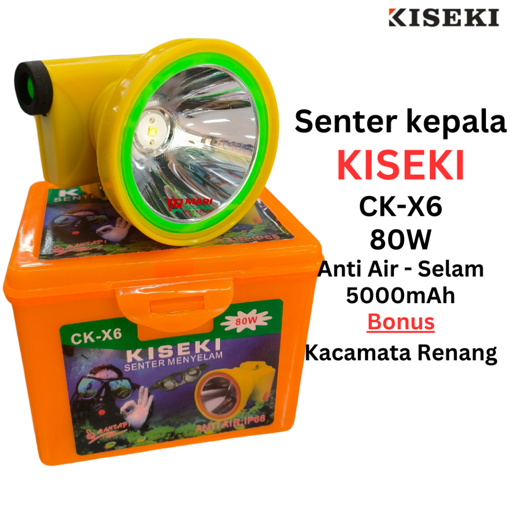 SENTER HEADLAMP KISEKI 80WATT ,SENTER KEPALA KISEKI CK X6 80W ORIGINAL