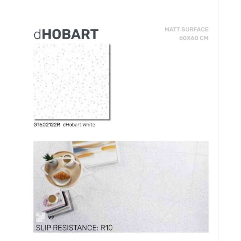 Roman Granit dHobart putih white matt surface 60x60 granit untuk outdoor lantai dinding tembok