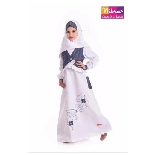 GAMIS ANAK NIBRAS NSA 36 NAVY BUSANA MUSLIM GAMIS ANAK NIBRAS ORIGINAL