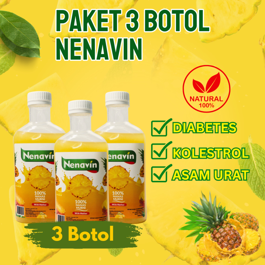 

Nenavin Paket 3 Botol Cuka Nanas Murni Natural 100%