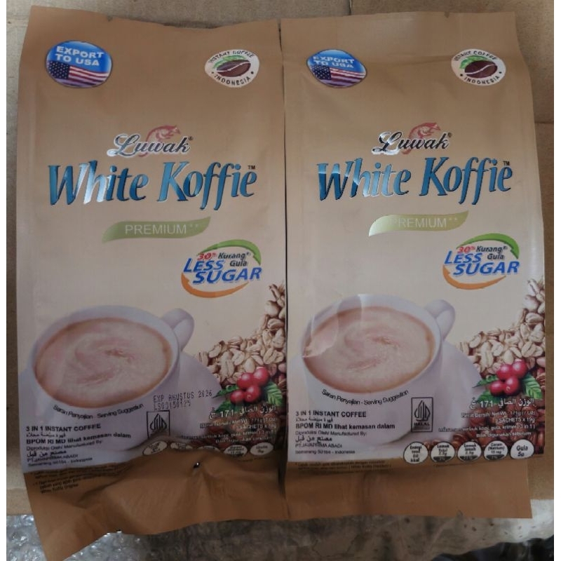 

Luwak White Koffie Less Sugar 171g (isi 9sachet×19g)