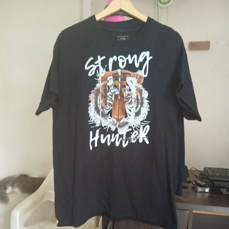 Kaos katun BLACKYAK second Original hitam pekat super tebal kerah kencang built up LD 112cm Pjg 76cm