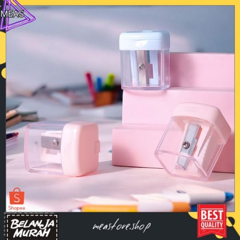 

MEASTORE Rautan Serutan Pensil Putar Sharpener Dengan Penutup