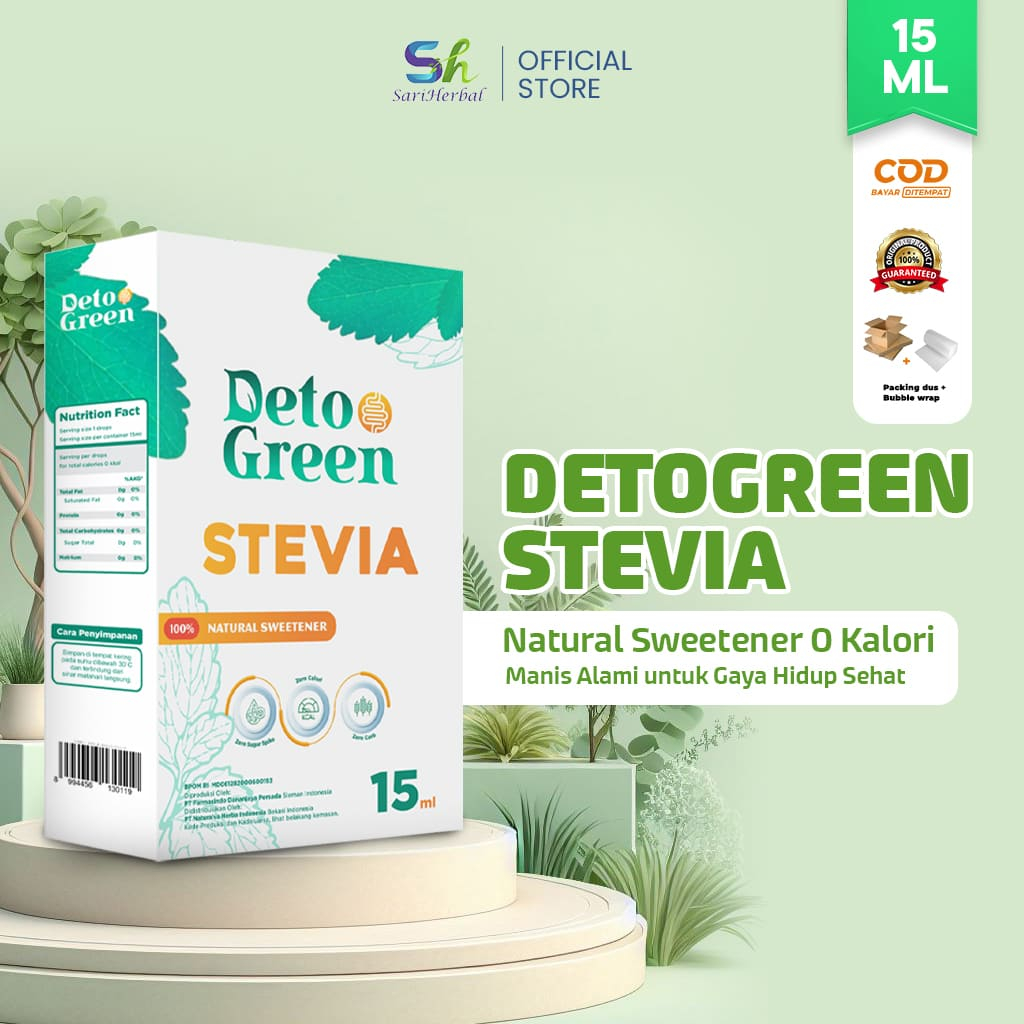 

DETOGREEN Stevia Pemanis Alami Gula Tetes Stevia Tetes Stevia Cair Nol Kalori 15ml