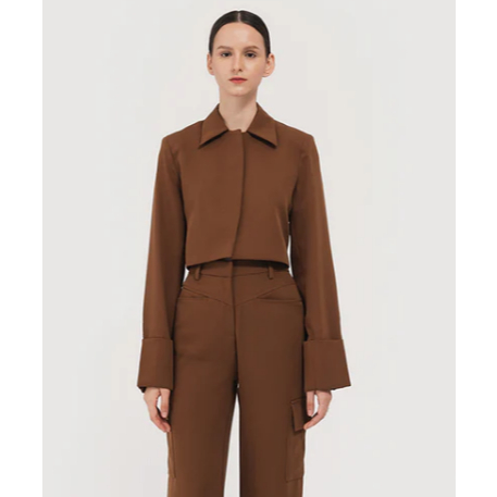 UNSED Duma Official Frank Cropped Blazer Brown Rp 700,000