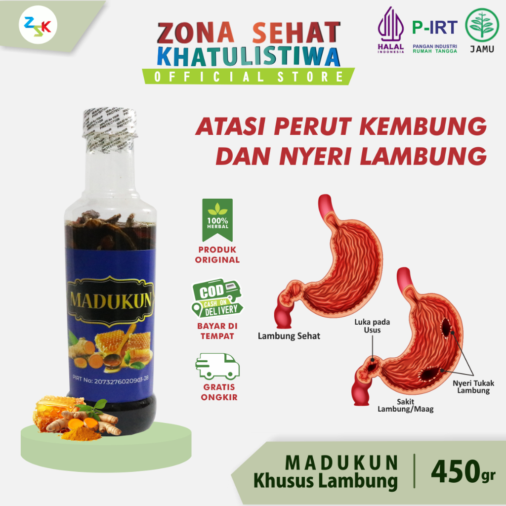 

MADUKUN Madu Herbal Ekstrak Kunyit Mengatasi Maag Gerd Kesehatan Lambung Mual Perut Kembung Pencernaan BPOM Original