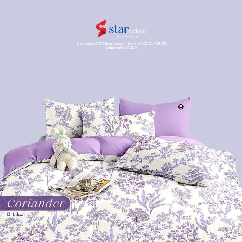 Sprei Coriander Ungu & Hijau / Sprei bagus / Sprei Zleepi / Star Collection / sprei jakarta murah