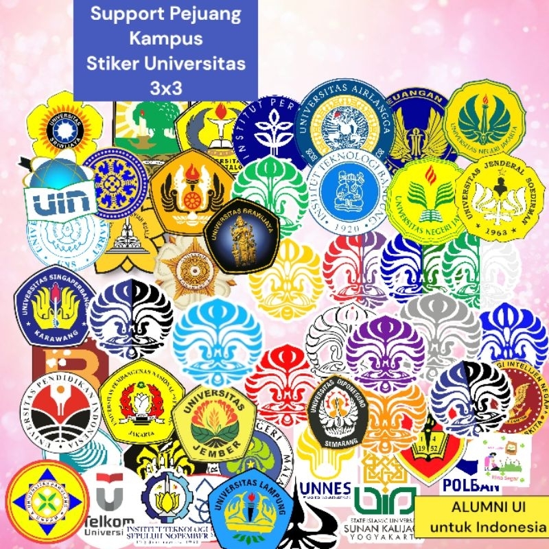 

(Support Pejuang Kampus) Stiker Mini 3x3 Universitas MAKARA UI Lengkap ITB UGM UNJ IPB UNDIP UNPAD Bandung UNUD UPI STAN Telkom Sticker seribuan Ready Best Koleksi Laptop Kuliah Mahasiswa Souvenir PTN PTS SNBP SNBT UBTK Almamater Semangat Belajar Dekorasi