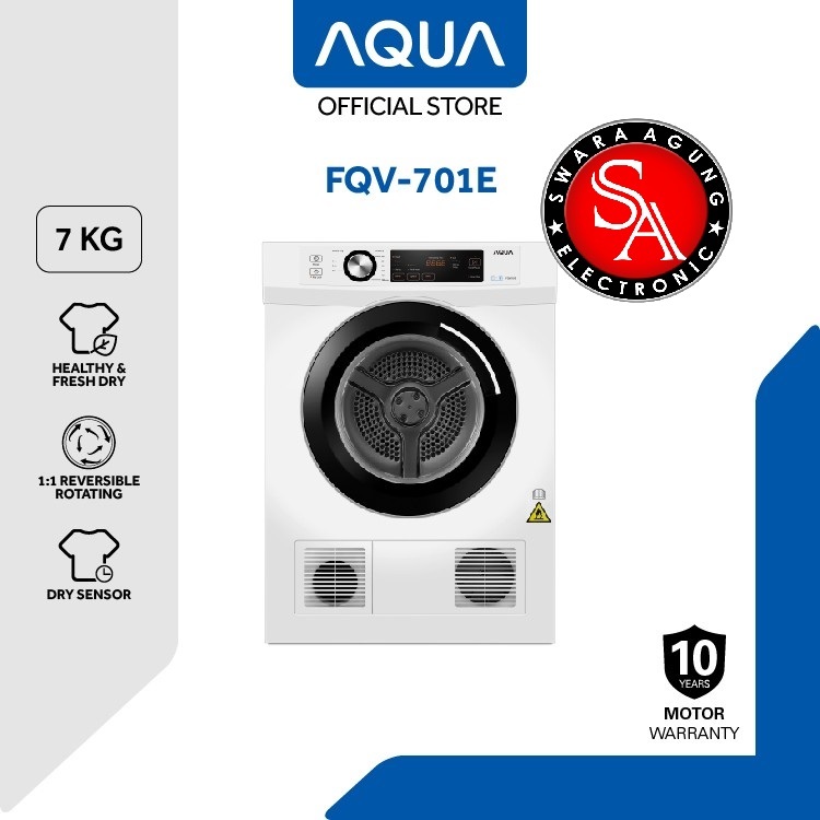 Dryer 7 Kg AQUA Japan Type : FQV-701E - Mesin Pengering Pakaian ( MEDAN )