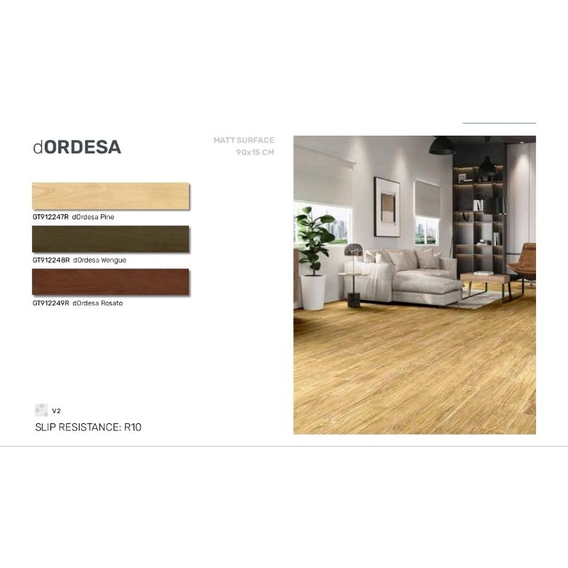 Roman Granit dOrdesa 90x15 matt surface granit motif kayu untuk indoor outdoor granit wood wooden ka