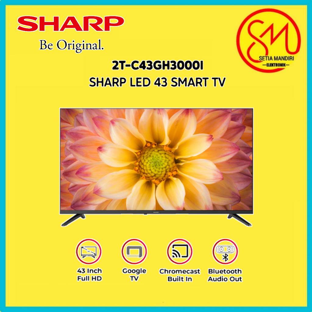 SHARP Smart Google TV 2K LED 43 Inch Full HD HDR Bluetooth 2T-C43GH3000i