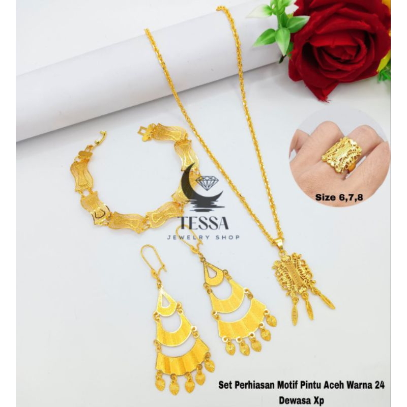 Set Perhiasan Kendari Lapis emas 24K / Set Perhiasan Wanita Mewah