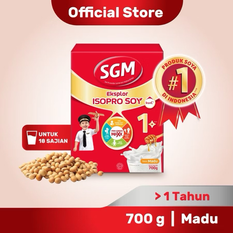 

SGM Eksplor ISOPRO SOY 1+ Madu / Vanila Susu Formula [700 g] Sgm Soya