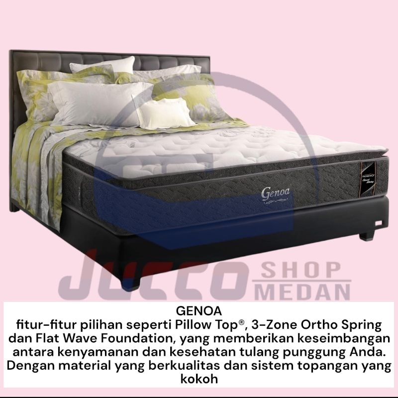 [ JUCCO ] Springbed FLORENCE GENOA - Only Matras 180x200 tebal 36cm - Springbed Fullset Divan Sandar