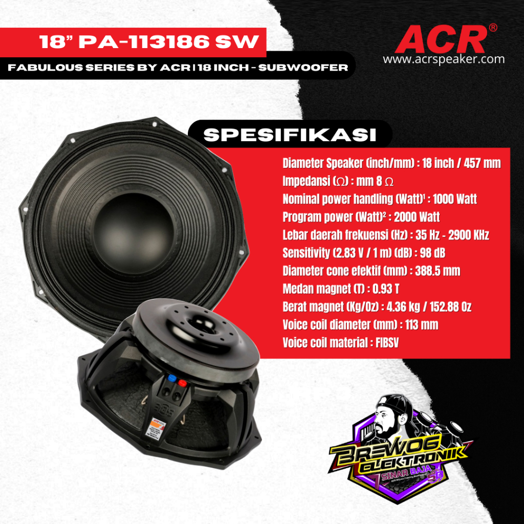 ORIGINAL PRODUK BREWOG SINAR BAJA 18” PA-113186 SW