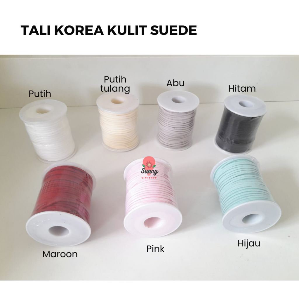 

Tali Korea Kulit Suede 3mm / Tali Kulit Suede Imitasi Flat / Tali Beludru / Uk.3mm Handmade Gaya Korea Diy Harga/Roll