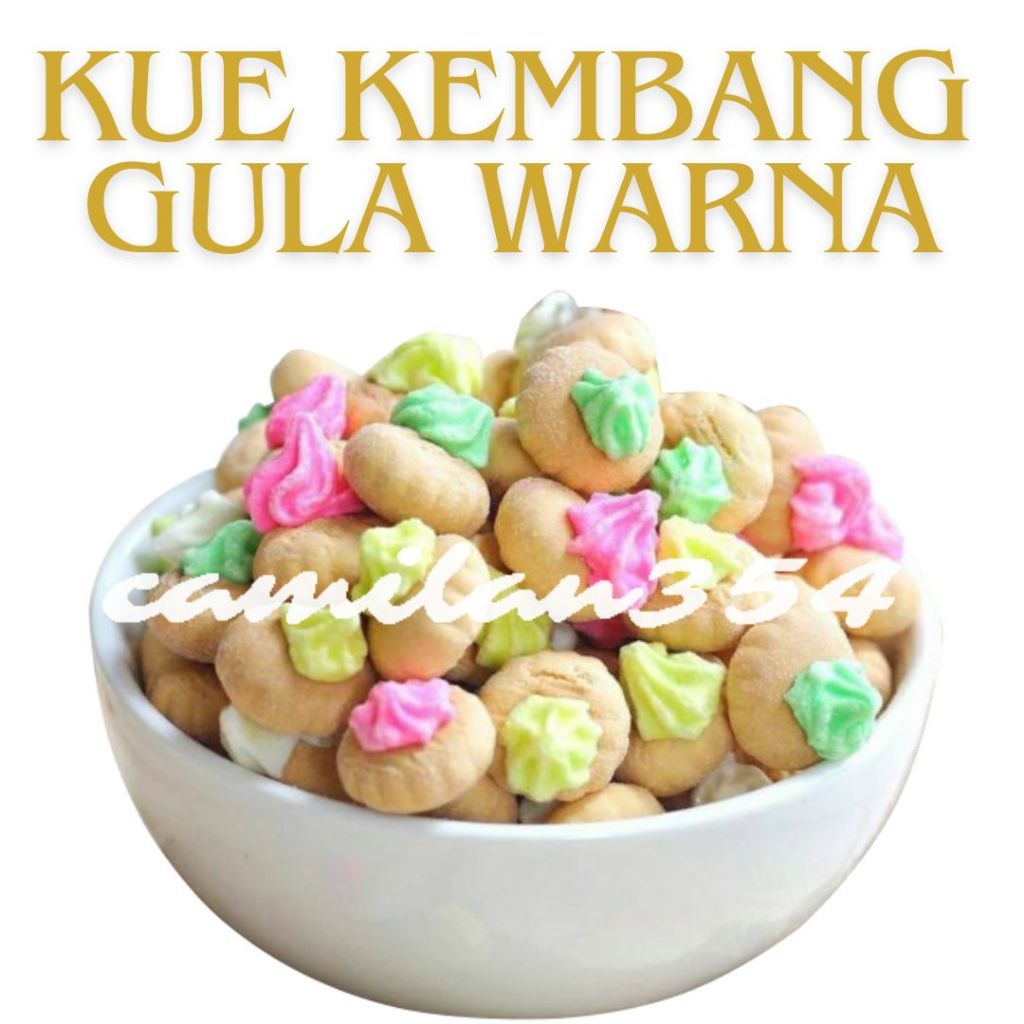 

[TERLARIS] Kue Kembang Gula Warna - 1000gr / Kukis Kancing Benik 1kg / Biskuit Bunga Gem / Gemrose