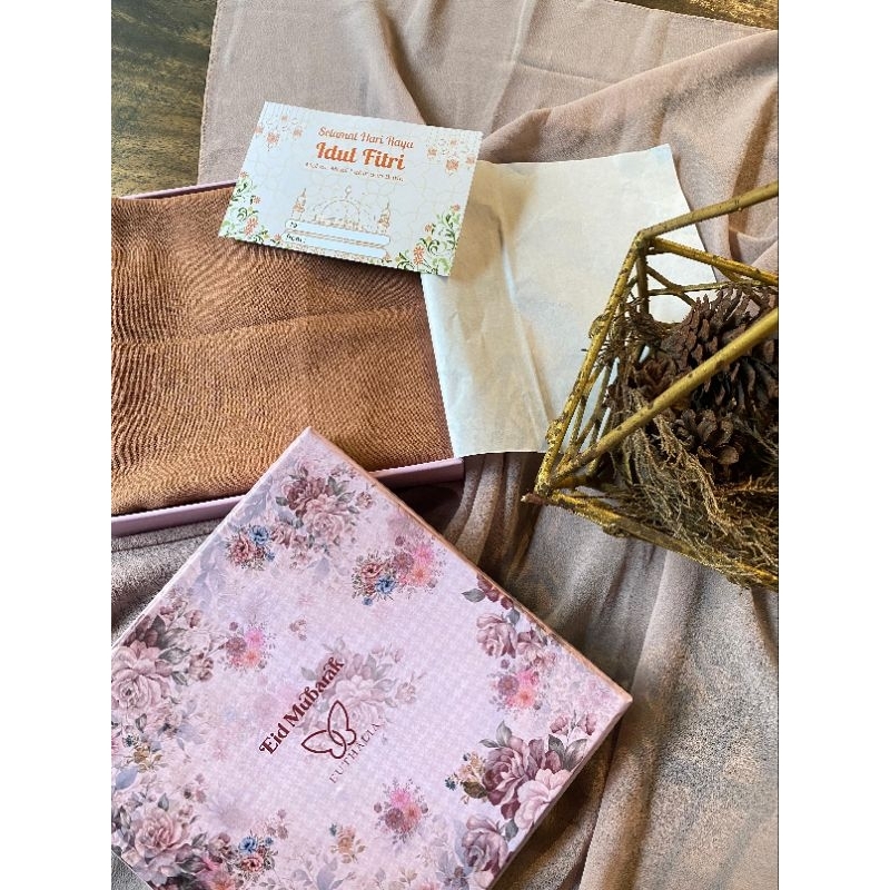 Paket Hampers lebaran Zahra Series~ hIjab polos+hardbox