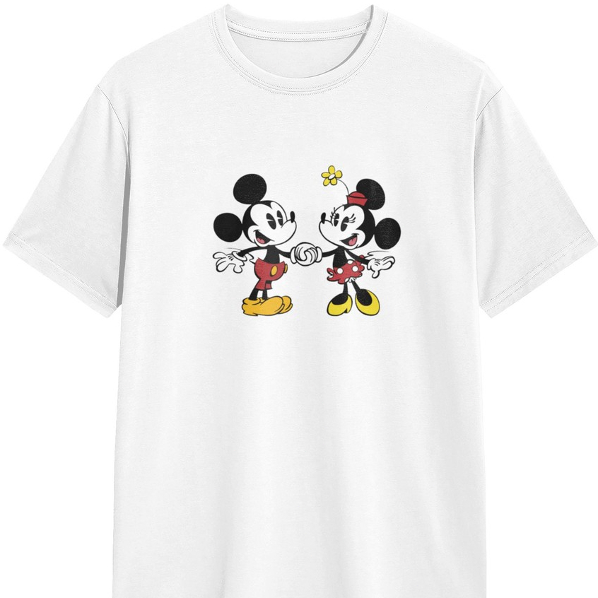 Couple pria Kaos distro Valentine's Day Couple T-shirt Mickey & Minnie Fashionable Romantic Interpre