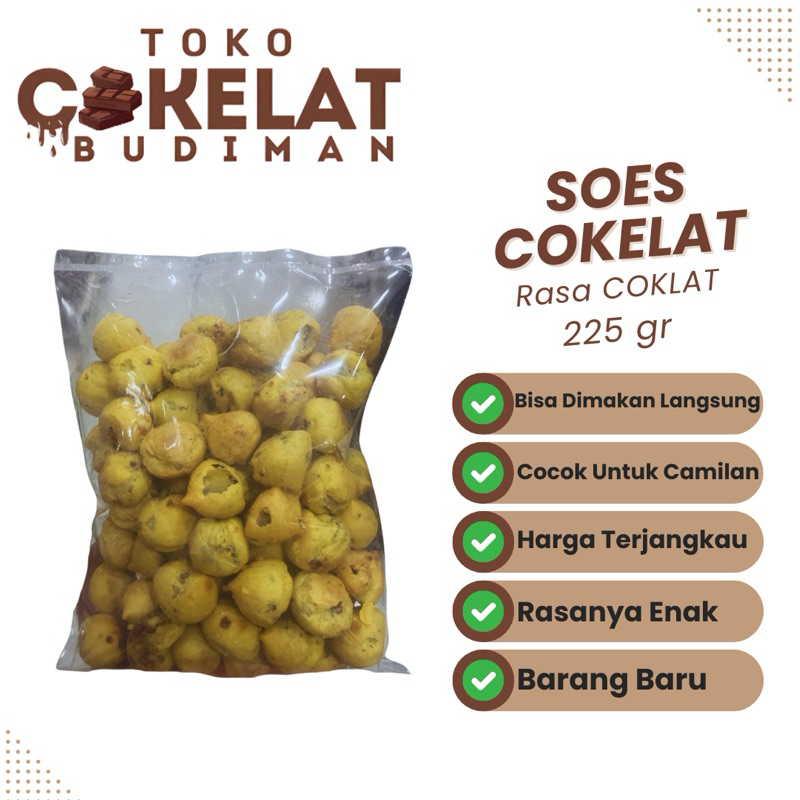 

Soes Cokelat 225gr | Cokelat Soes dengan isian Coklat Lumer