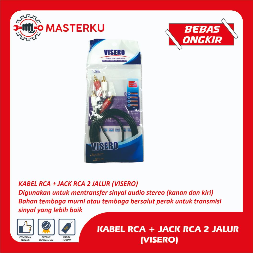 Kabel Jack Rca + Jack Rca 2 Jalur / Koneksi Jaringan / Koneksi sinyal / Kabel Audio Jack RCA ke Jack