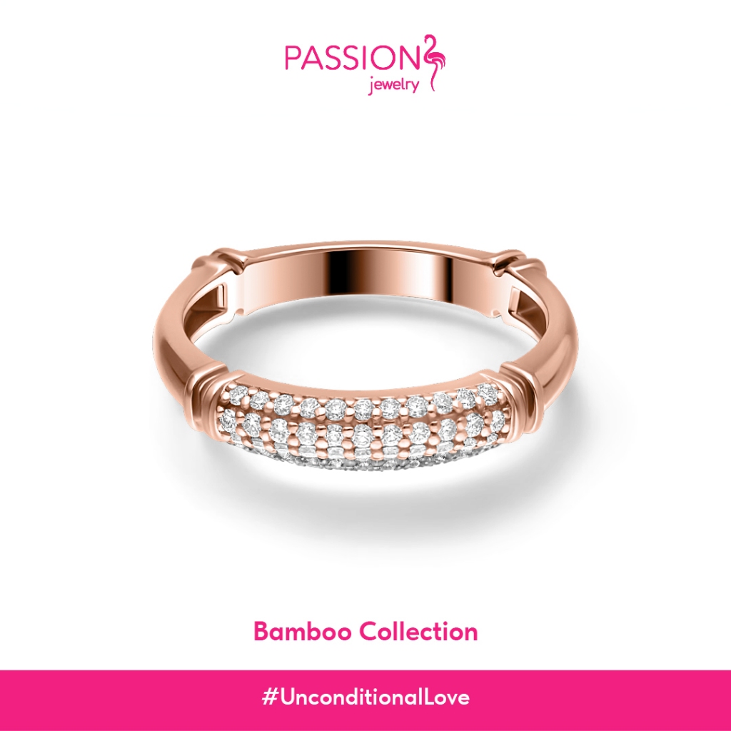 Passion Jewelry - Cincin Berlian Wanita Bamboo Emas 18K CWF3312