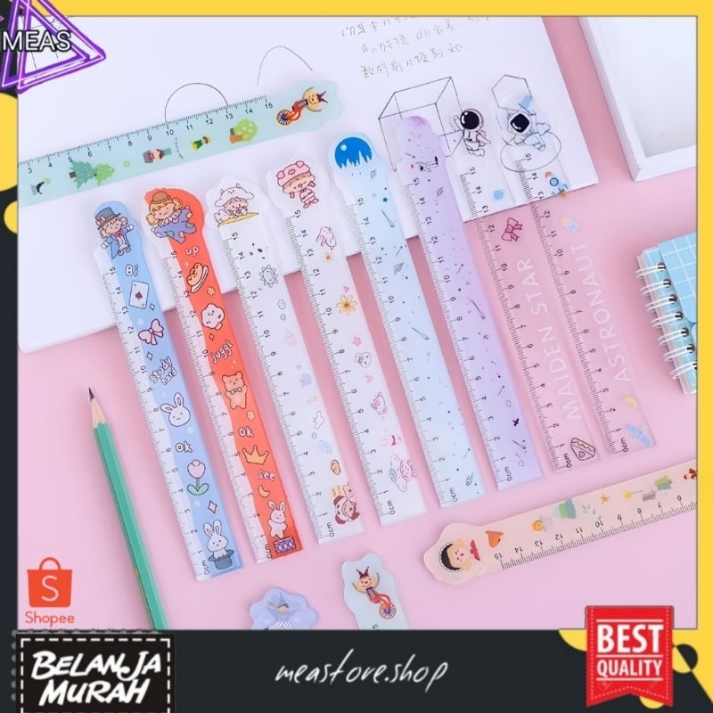 

MEASTORE Penggaris Lucu 15 Cm / Penggaris Plastik Funny Karakter / Penggaris Sekolah Kantor / Penggaris Bermotif Lucu