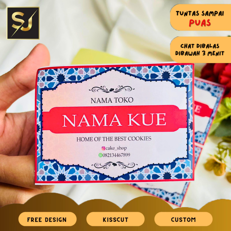 

12-15 Sticker Toples KOTAK Custom Lebaran Stiker Toples / Packaging /Stiker Segel / Stiker Hampers