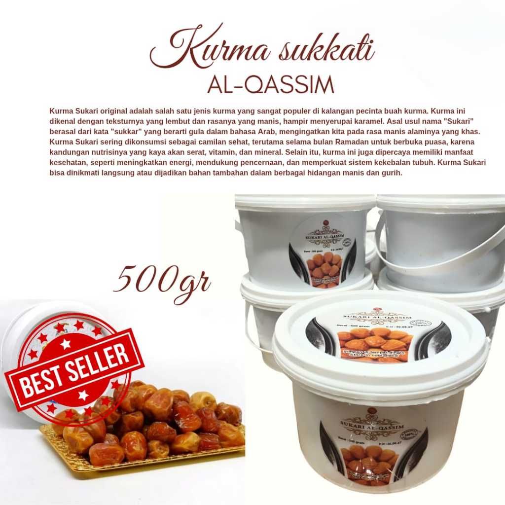 

Kurma Sukari ember alqosim 500gr kurma sukkari