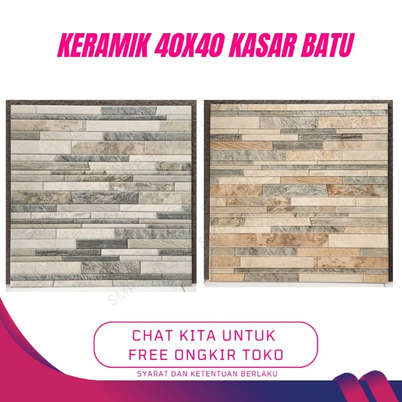 keramik batu alam 40 x 40 arwana brown grey