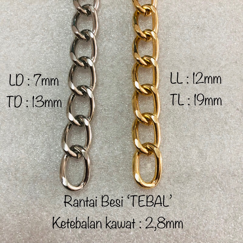 rantai tas besi / rantai besi / rantai besi tebal per meter