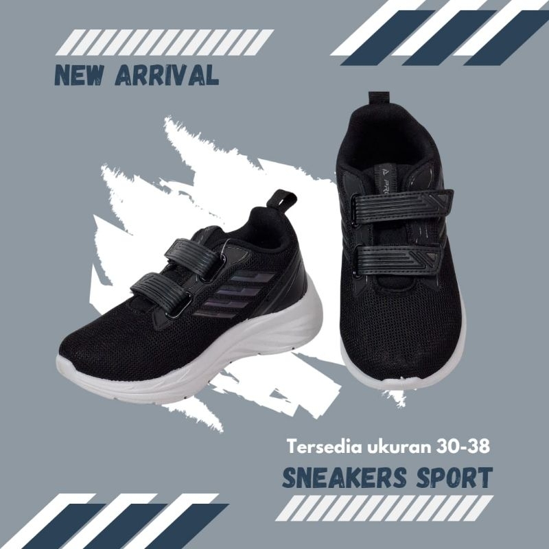 [TOKO ANDA] Sepatu Sneakers Sport Remaja - Hitam /Putih