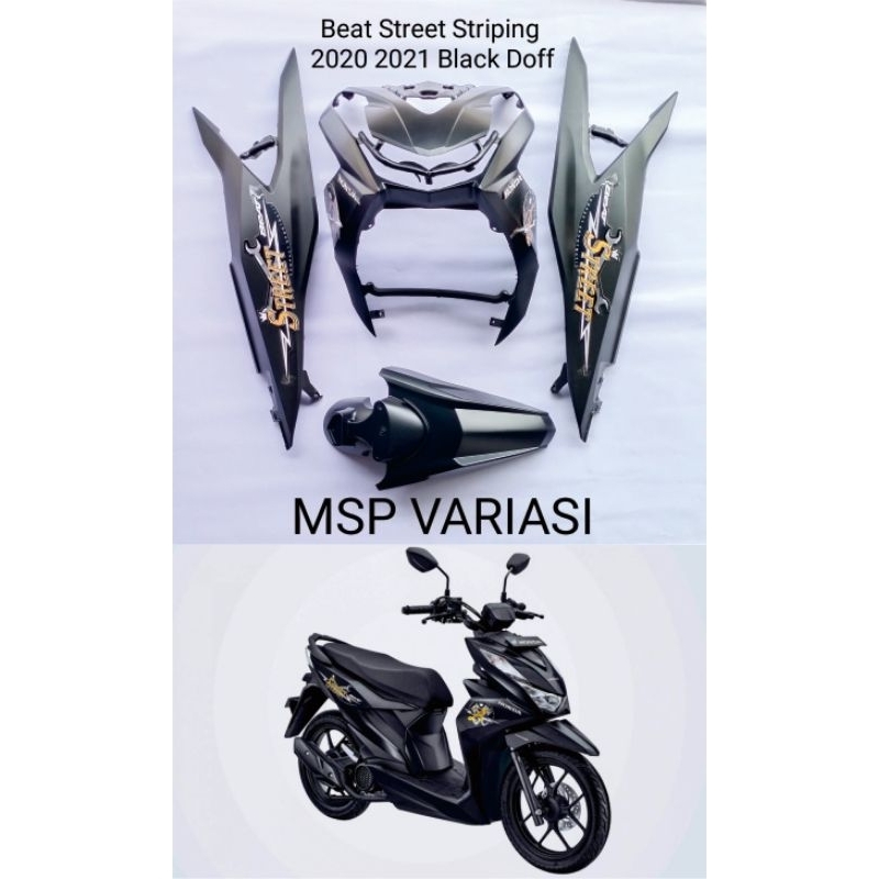 Beat Street (WIN)  Body Halus Kasar Striping 2020 2021 Hitam Doff – Honda BeAT Street
