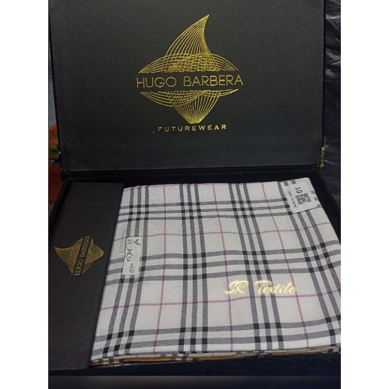 Bahan Jas Celana Semi Wool Kotak Premium / Kain Stelan Jas Celana Semi Wool Kotak By Hugo Barbera ( 