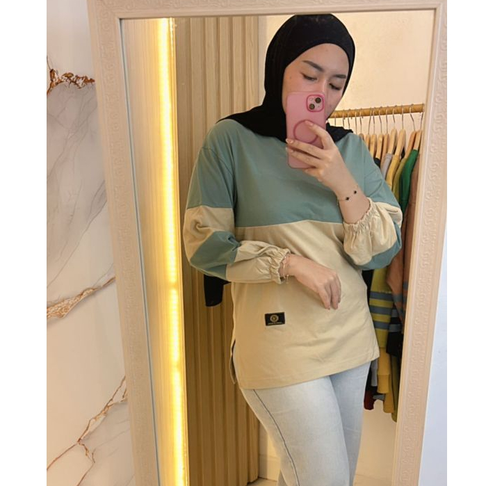FST Kaos Atasan Wanita Cewek Perempuan NEW 2025 Lengan Panjang Bahan Cotton Combed 20s FULL SIZE (L-