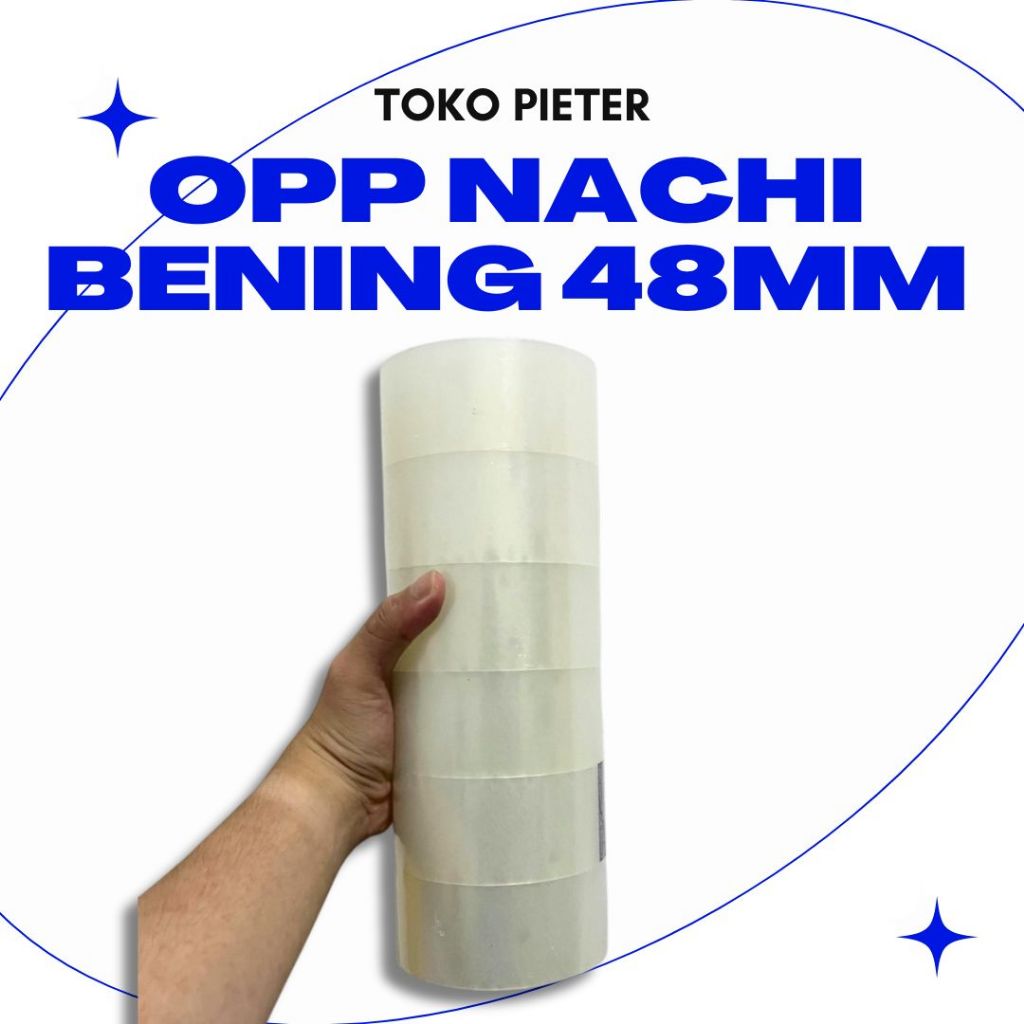 

LAKBAN OPP NACHI BENING 48 mm / 2" / 2 Inch 4.9 (1SLOP) SURABAYA MURAH