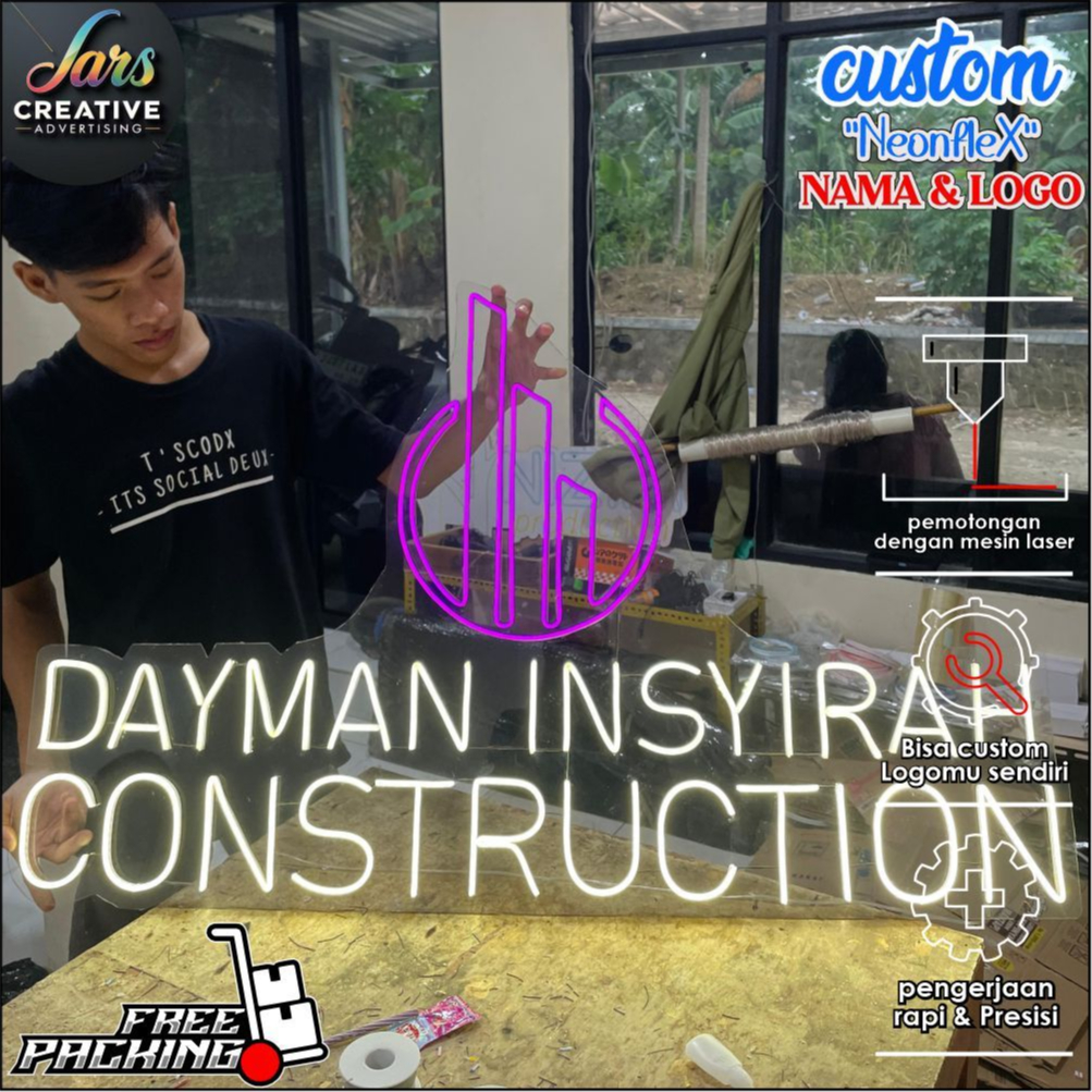 Custom Lampu Nama & Logo Neonsign/Neonflex Nyala