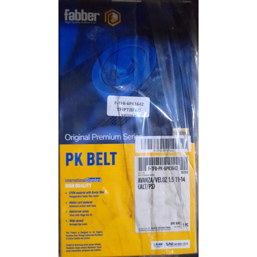FAN BELT 6PK1642 AVANZA VELOZ 1.5  2011 -  2014  FABBER