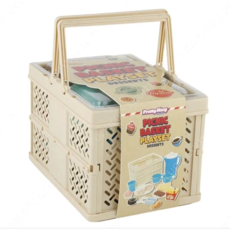 Mainan Masak-Masakan Picnic Basket Playset Keranjang Piknik Pretty Missy Dessert Set Pretend Play Fo