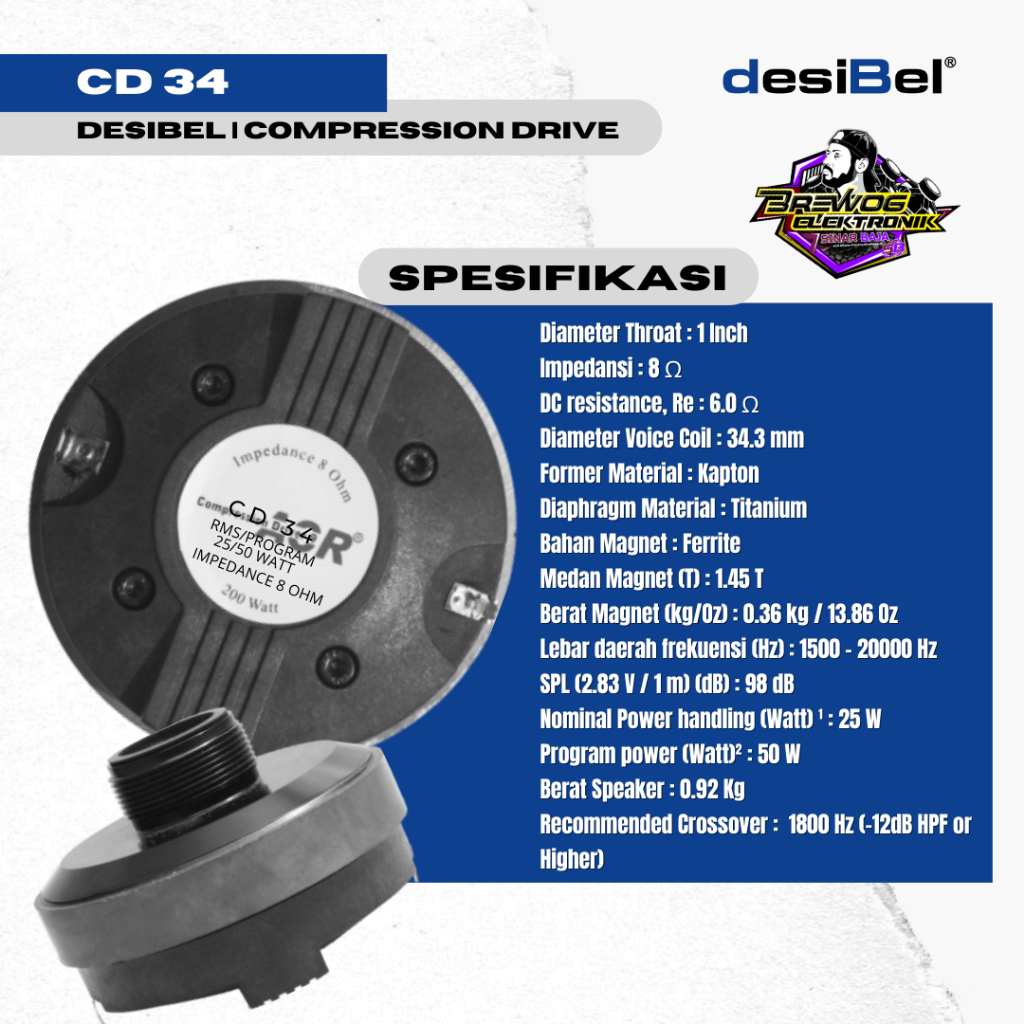 ORIGINAL PRODUK BREWOG SINAR BAJA CD34