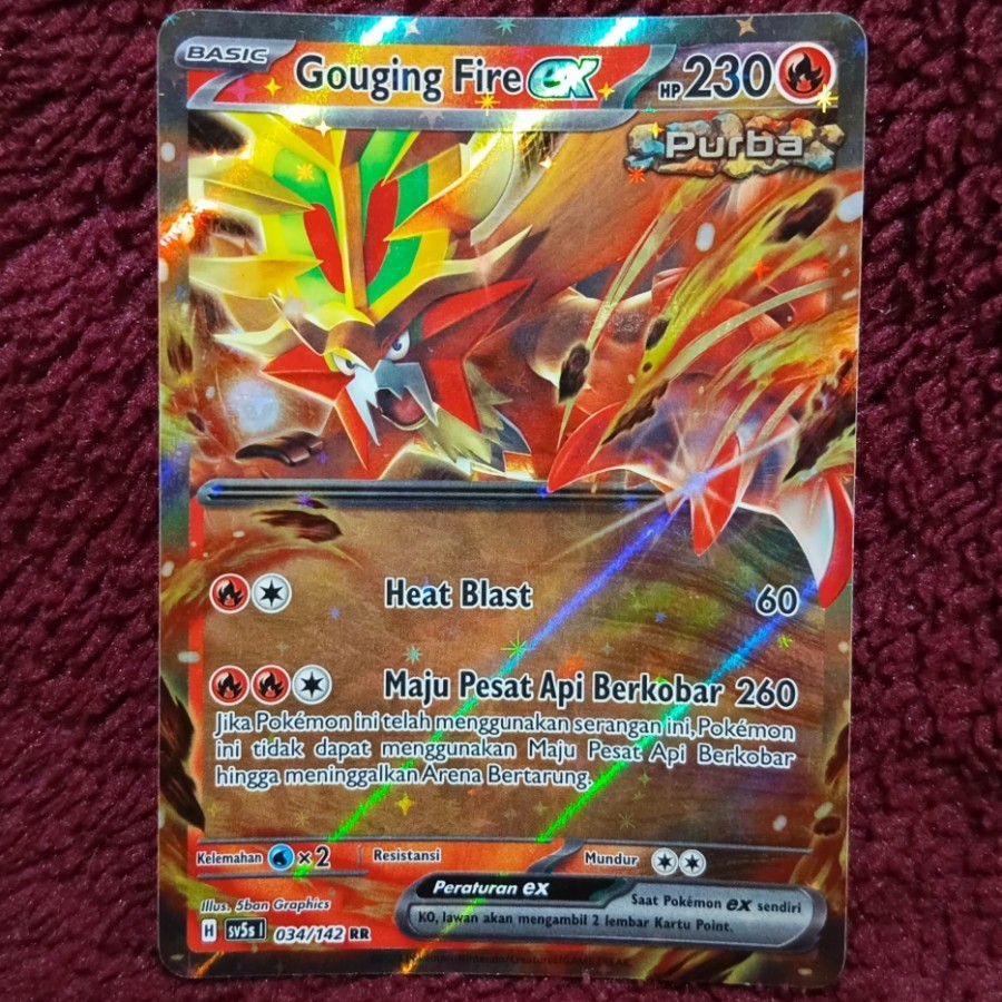Gouging Fire Purba EX RR sv5s - Pokemon TCG Indonesia foil holo