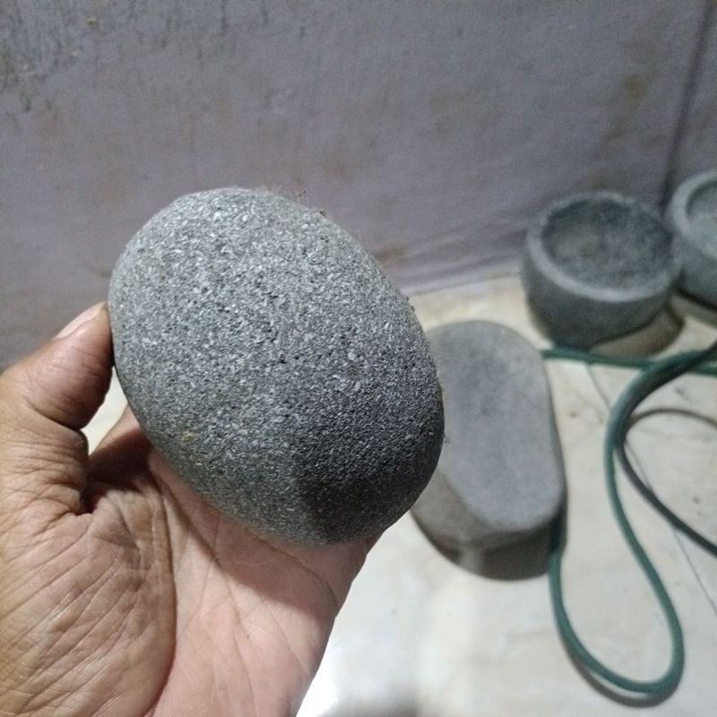 ULEKAN OVAL 9CM BAHAN BATU ALAM ASLI